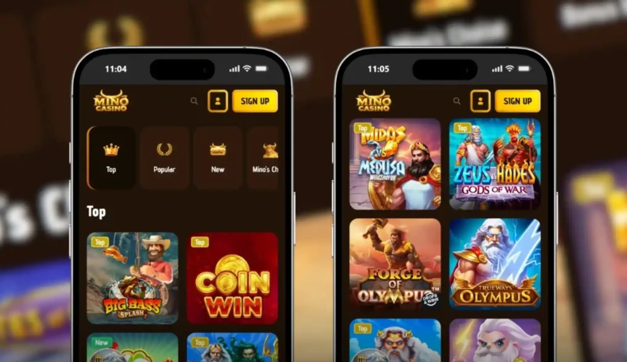 Mino Casino App-Screenshot
